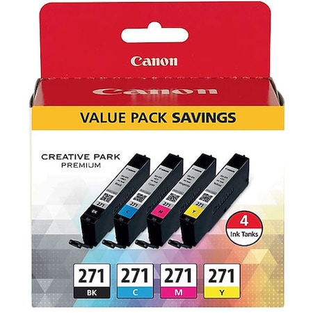 Canon Canon, CLI-271 4-Color, BK/CMY Ink Cartridge Value Pack 0390C005